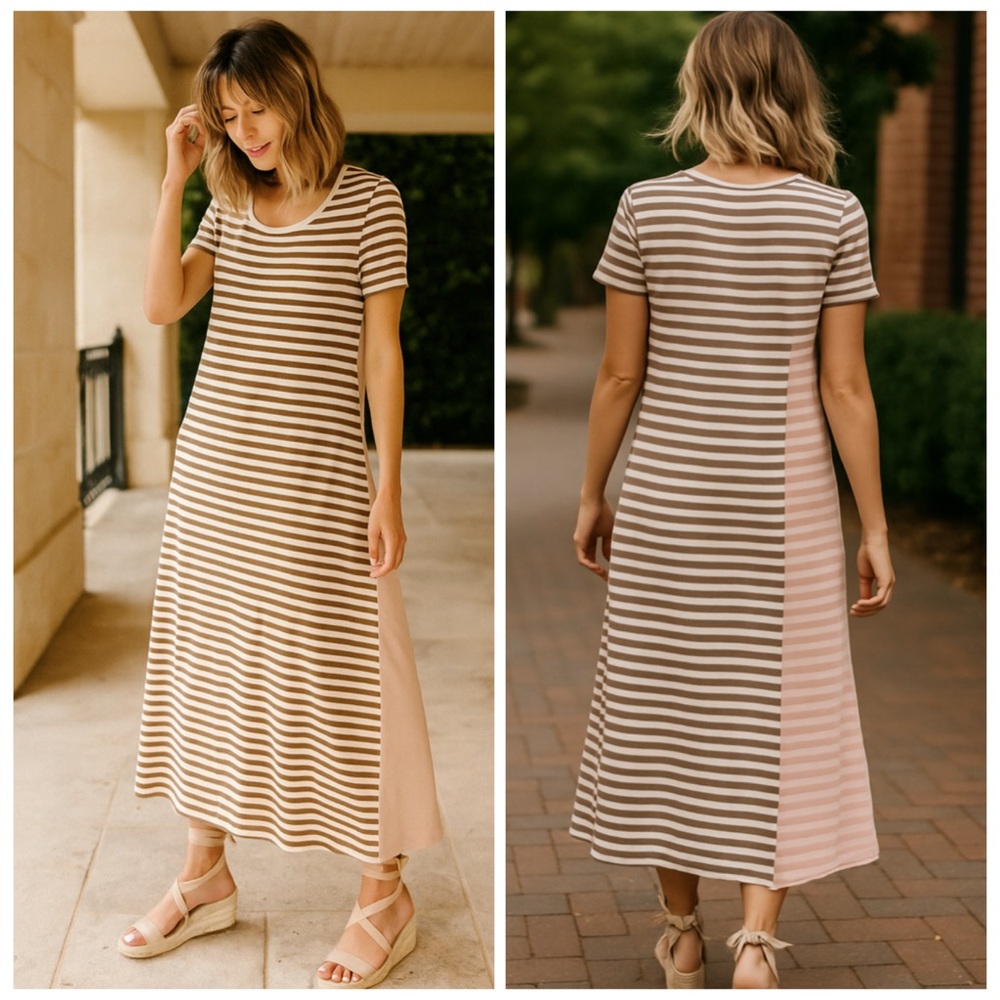 Anthropologie Faith Striped Maxi T-Shirt Dress XXS | Saturday Sunday